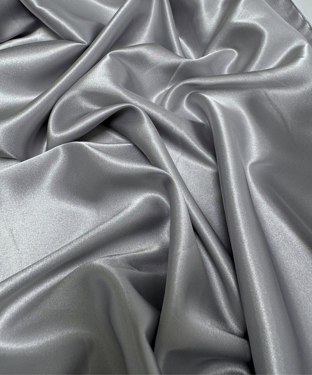 Silver Stretch Charmeuse Satin Fabric by the Yard, 58" Wide Silky Lightweight Satin for Bridesmaid Dresses, Gowns, Lingerie